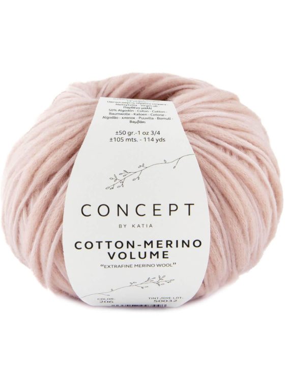 Katia Concept Cotton-Merino VOLUME 206-Рожевий
